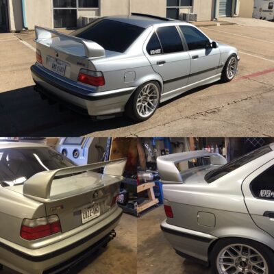 Spoiler Install on BMW autobody services Lewisville