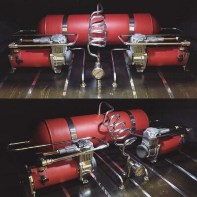 Red suspension system from Midnight Custom Cars
